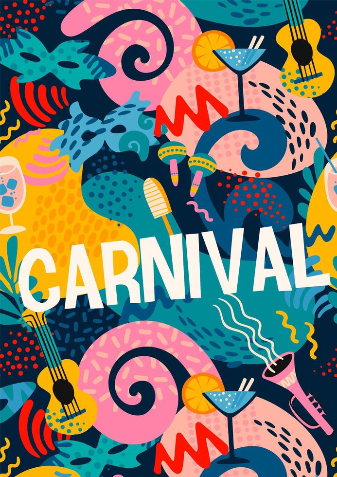 kleurrijk abstract ontwerp voor carnavalviering vector