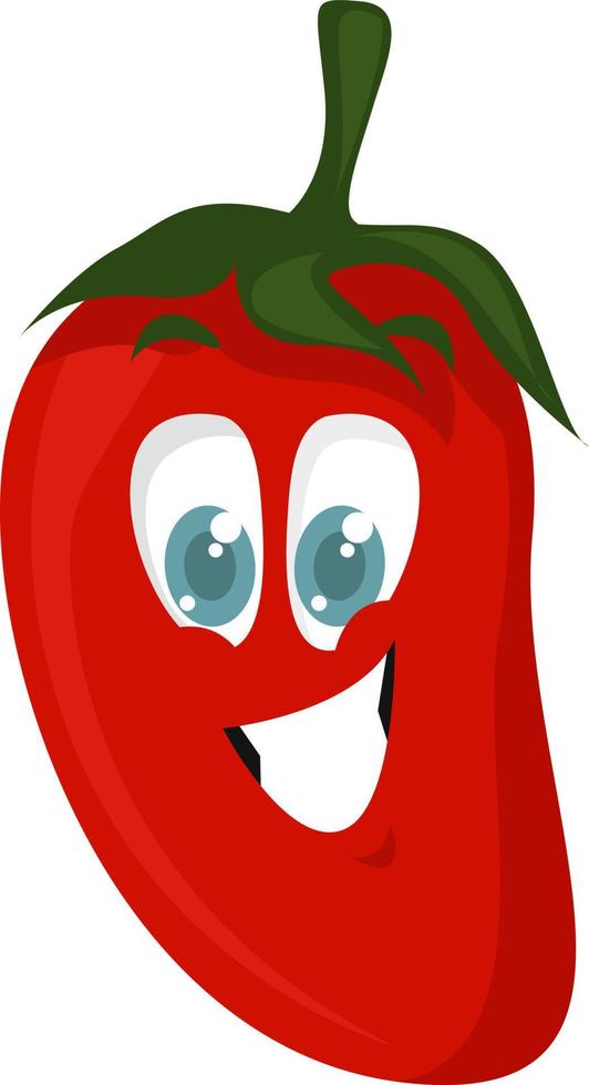 rood peper, illustratie, vector Aan wit achtergrond