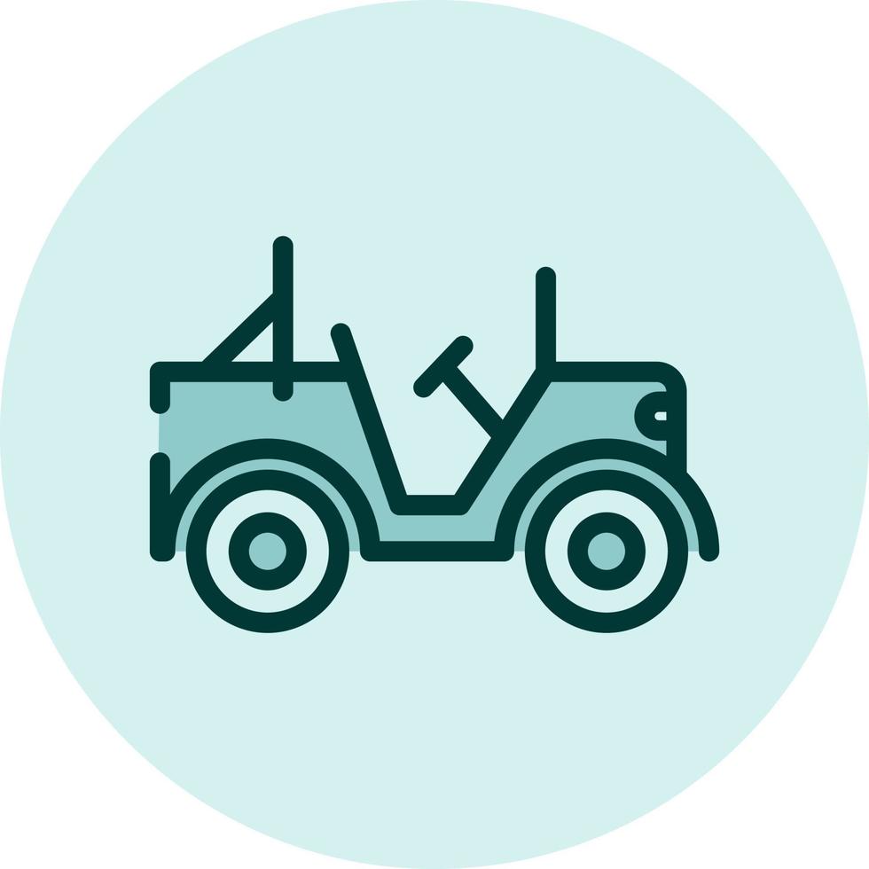 oerwoud jeep, illustratie, vector Aan een wit achtergrond.