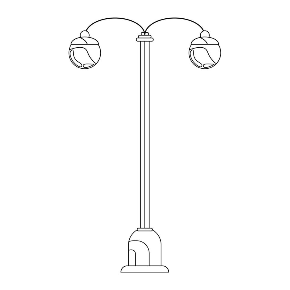 straatlamp in schets stijl. stedelijk weg lichten. klassiek park straat lantarenpaal. vector illustratie geïsoleerd Aan wit achtergrond.