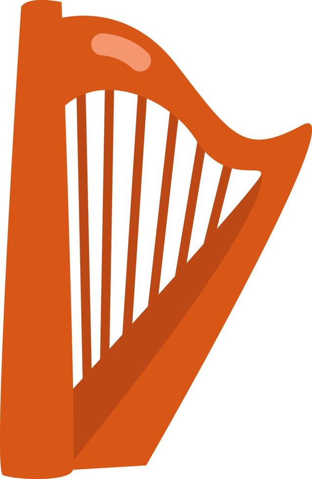 houten harp, illustratie, vector, Aan een wit achtergrond. vector