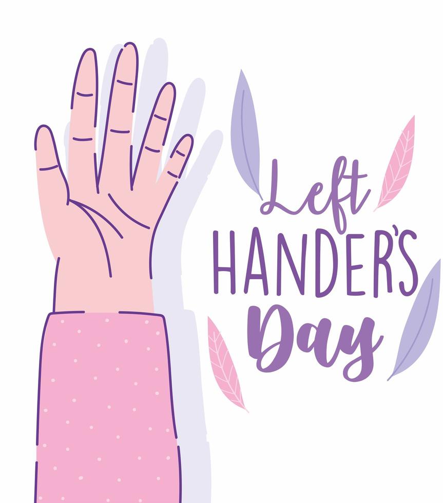 linkshandigen dag, open hand cartoon vector