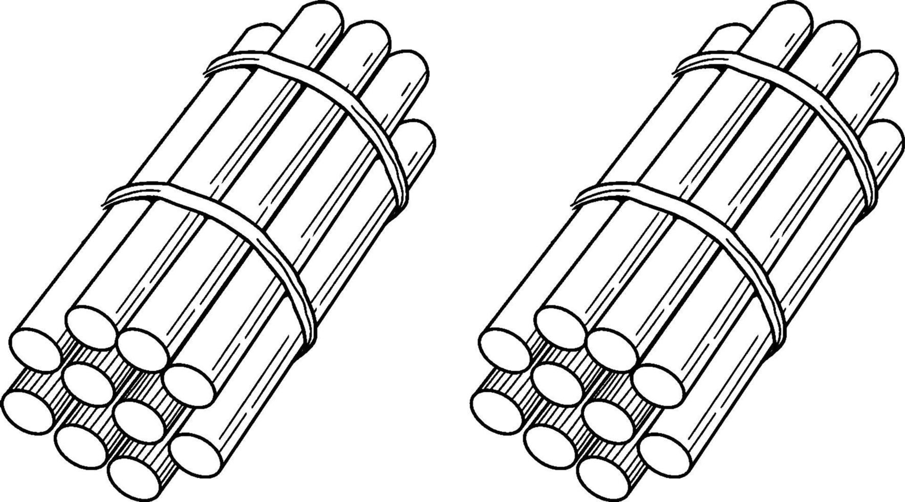 20 stokken, wijnoogst illustratie. vector