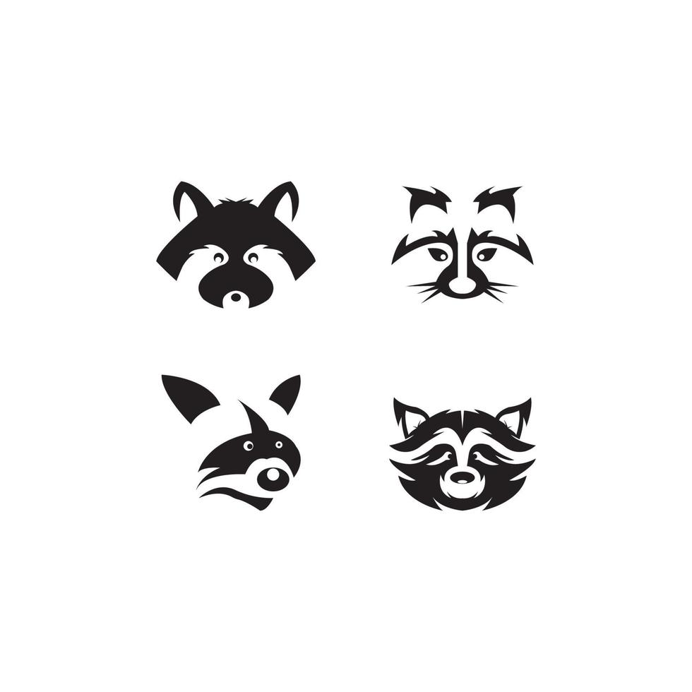 schattig zwart wasbeer logo vector icoon