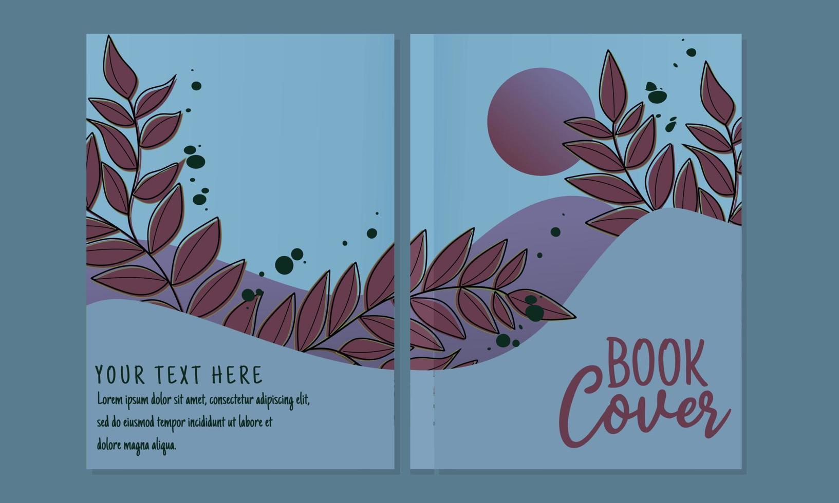 bladzijde Hoes blauw boek set. abstract en bloemen ontwerp schoonheid.design in a4. voor notitieboekjes, planners, brochures, kinderen boeken, catalogi enz vector