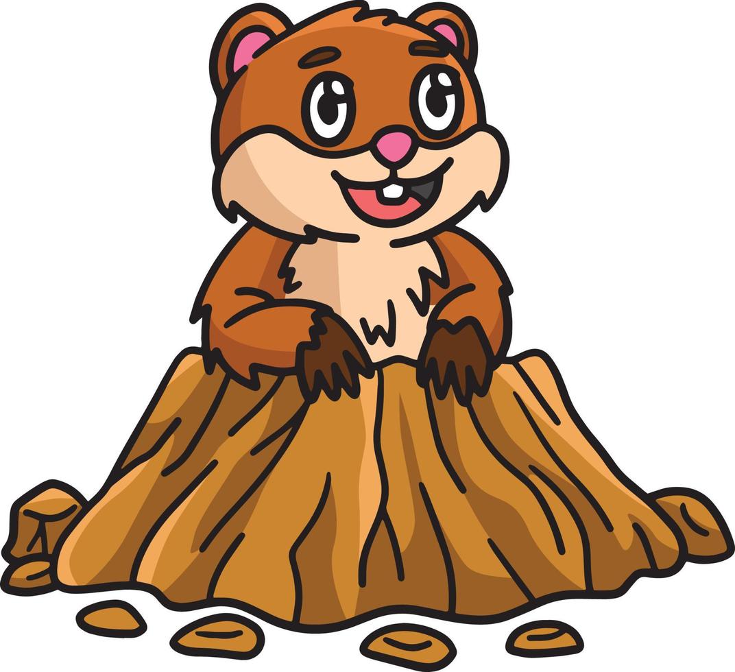 groundhog meisje tekenfilm gekleurde clip art vector