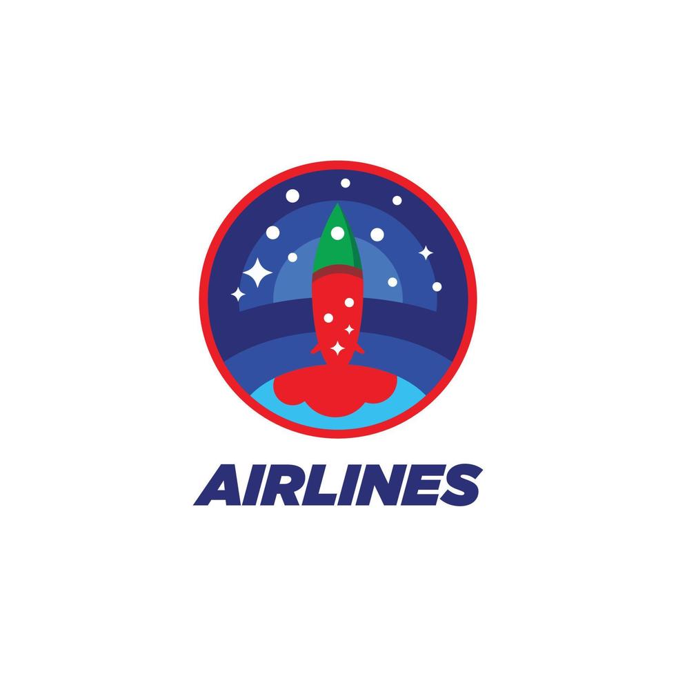 luchtvaartmaatschappijen logo ontwerp sjabloon-reizen, luchtvaartmaatschappij, vliegtuig, vlucht, ruimte reizen logo. vector
