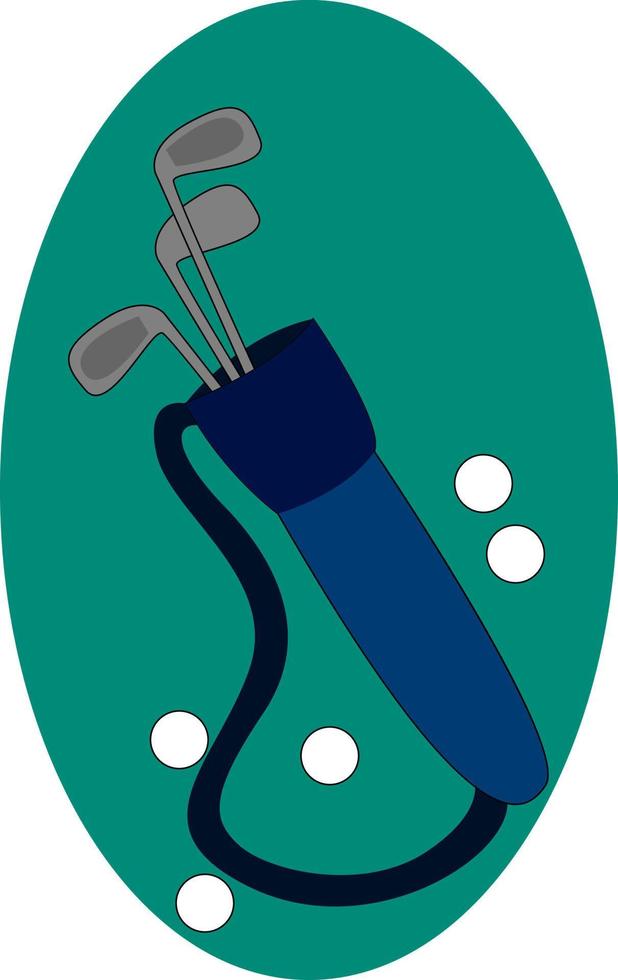 golf Clubs, illustratie, vector Aan wit achtergrond.