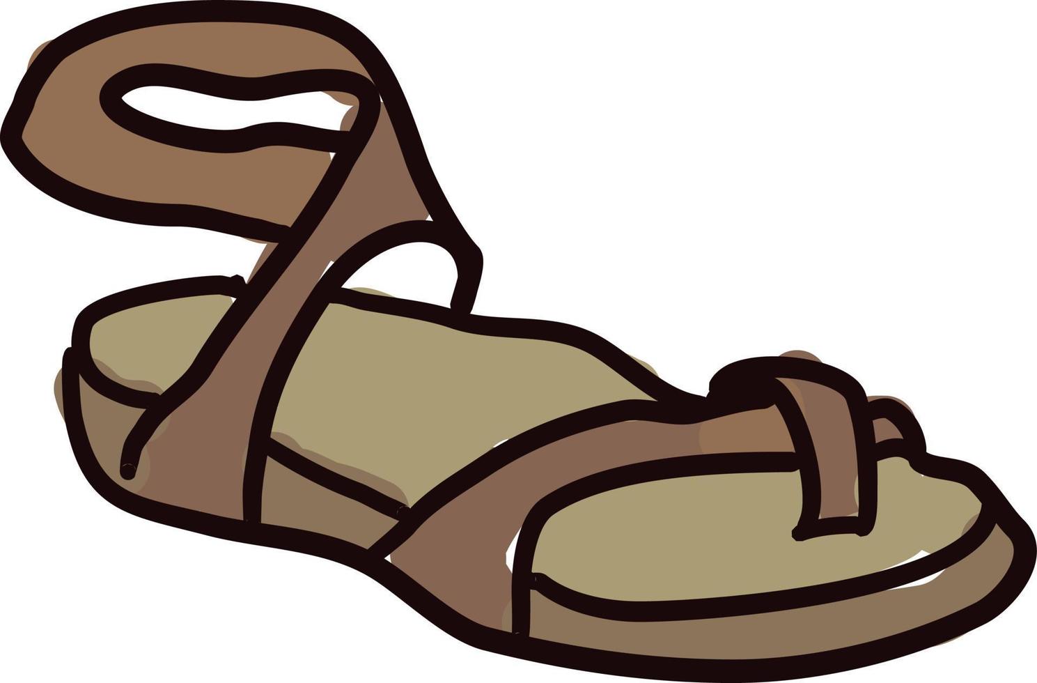 bruin sandalen, illustratie, vector Aan wit achtergrond.