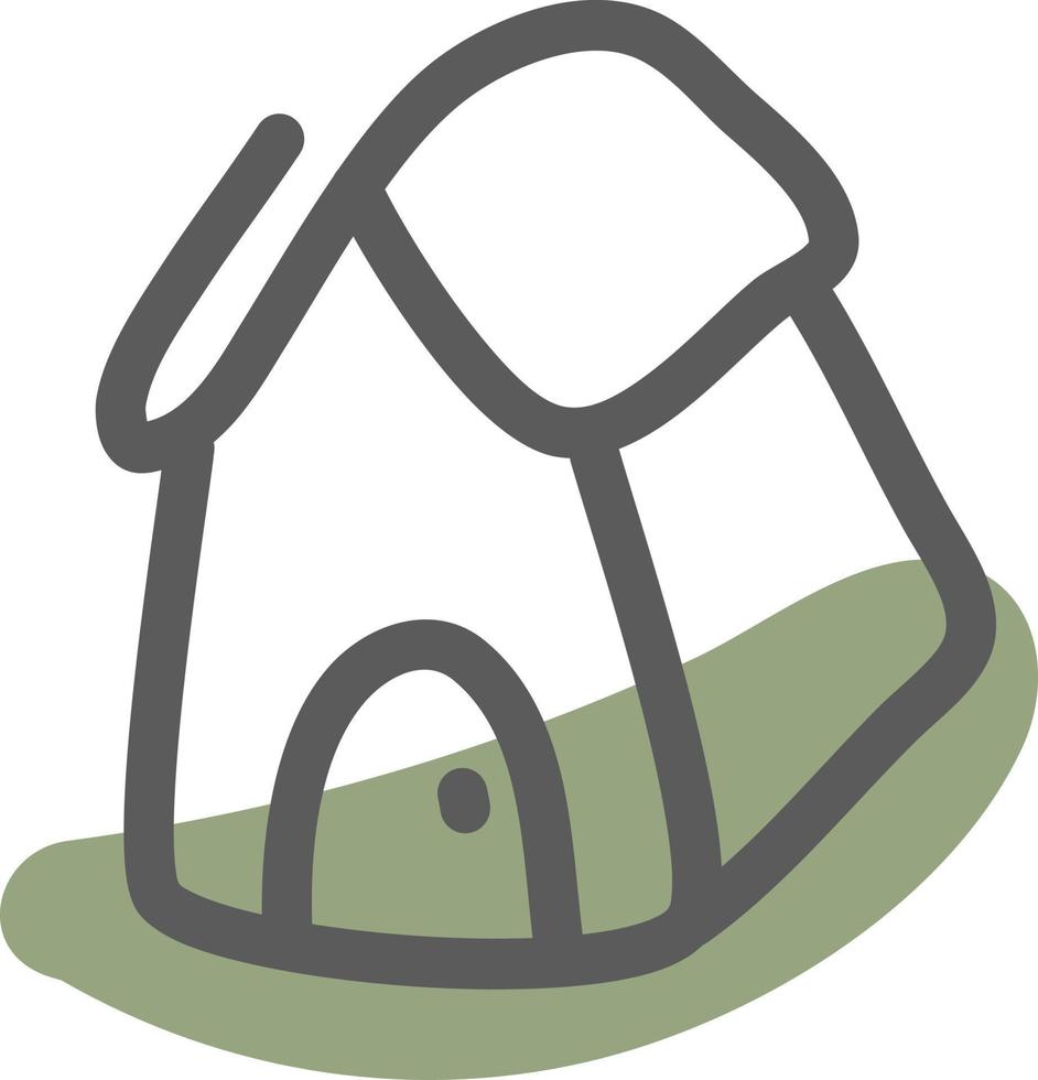 yurt huis, illustratie, vector, Aan een wit achtergrond. vector