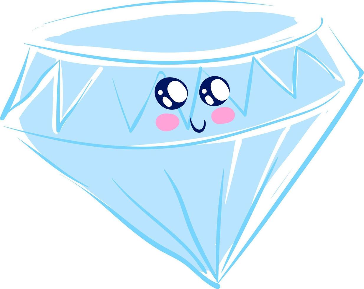 schattig diamant, illustratie, vector Aan wit achtergrond.