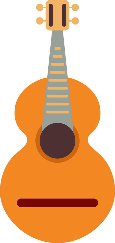 oranje gitaar, illustratie, vector Aan wit achtergrond.