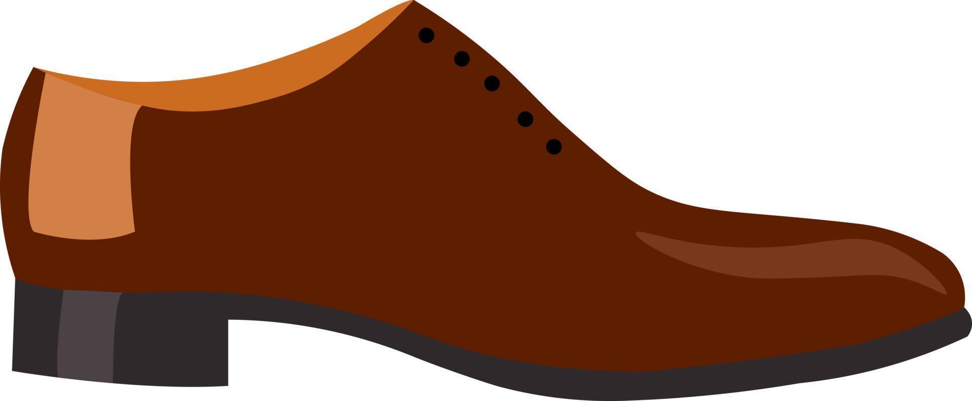 bruin Mens schoen, illustratie, vector Aan wit achtergrond.