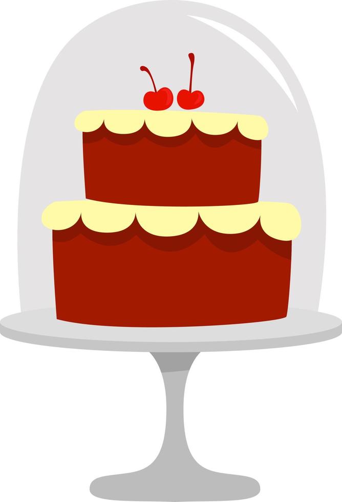groot rood taart, illustratie, vector Aan wit achtergrond