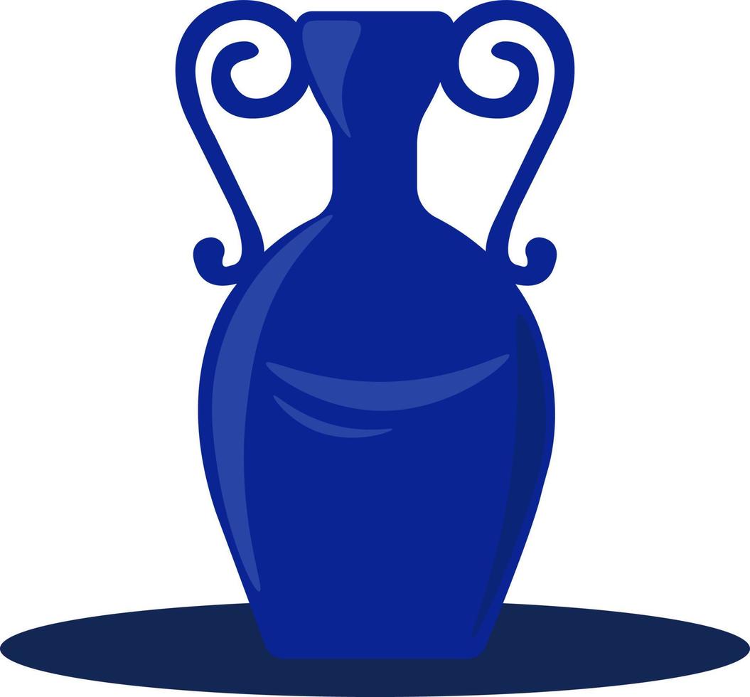 blauw vaas, illustratie, vector Aan wit achtergrond.