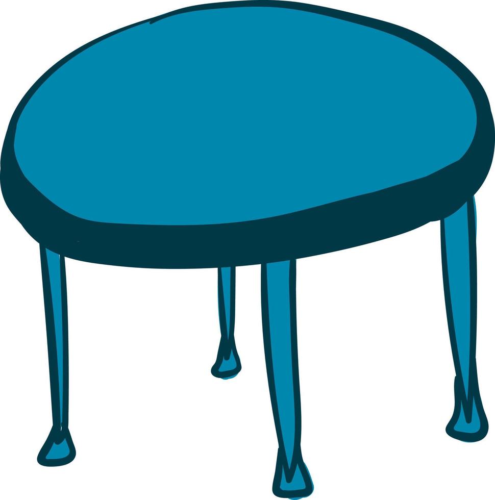 blauw ronde tafel, illustratie, vector Aan wit achtergrond.