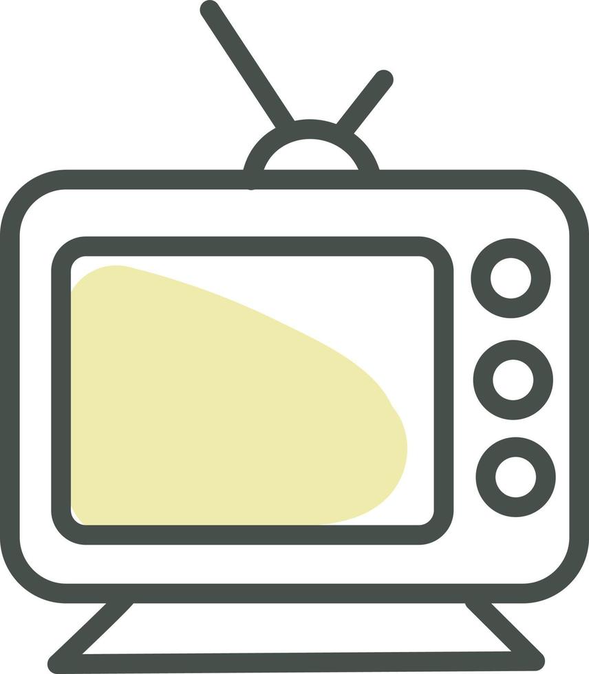 geel TV, illustratie, vector Aan een wit achtergrond.