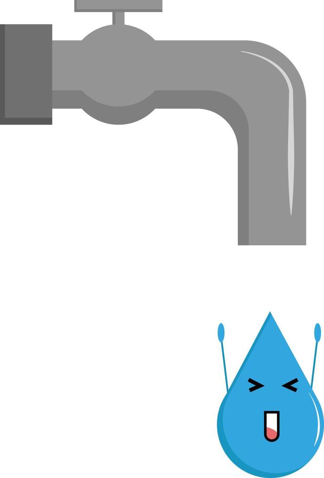 water druppel, illustratie, vector Aan wit achtergrond.