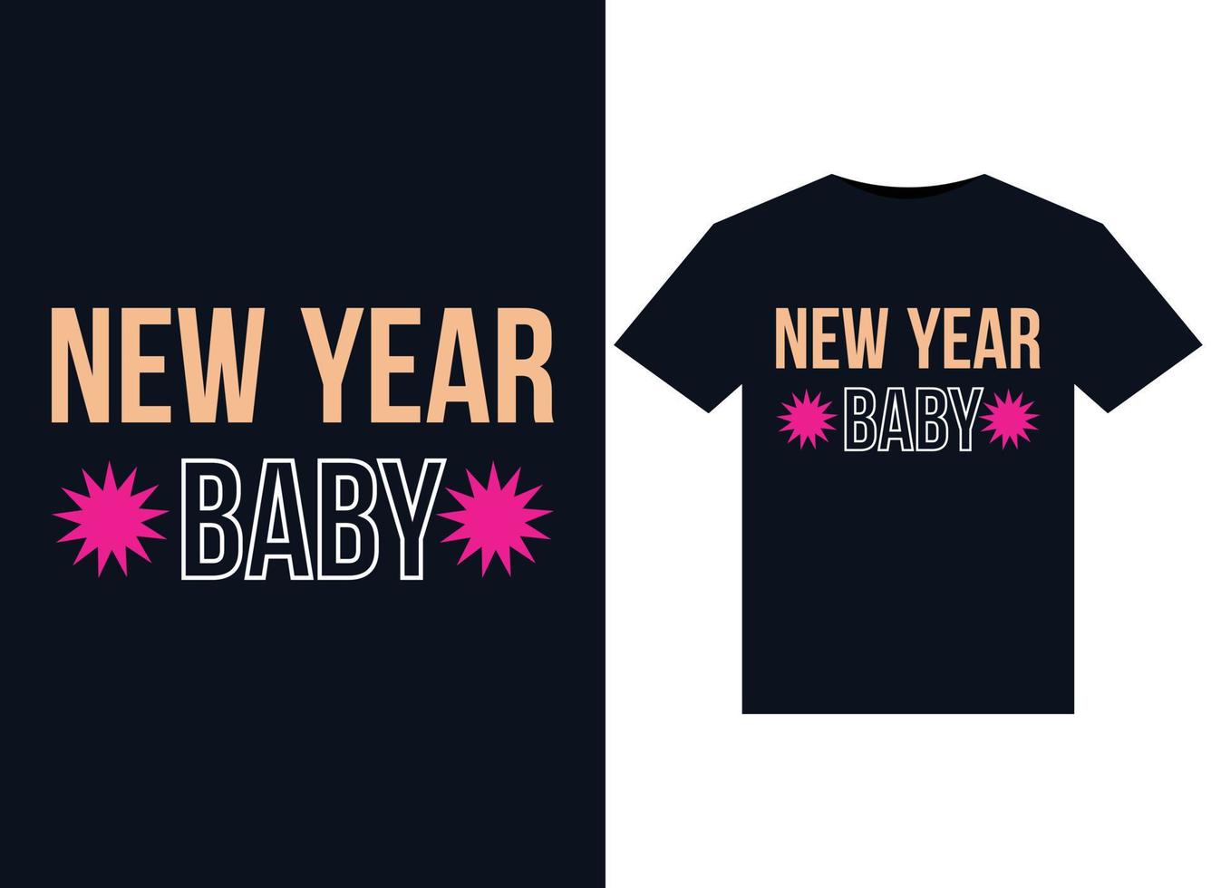 nieuw jaar baby illustraties voor drukklare t-shirts ontwerp vector