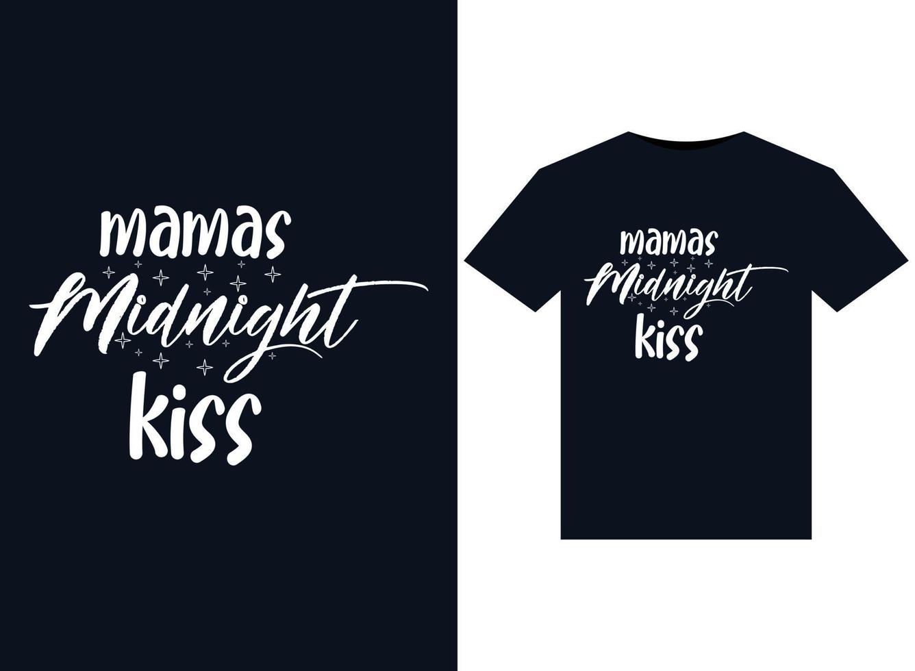 mama's middernacht kus illustraties voor drukklare t-shirts ontwerp vector
