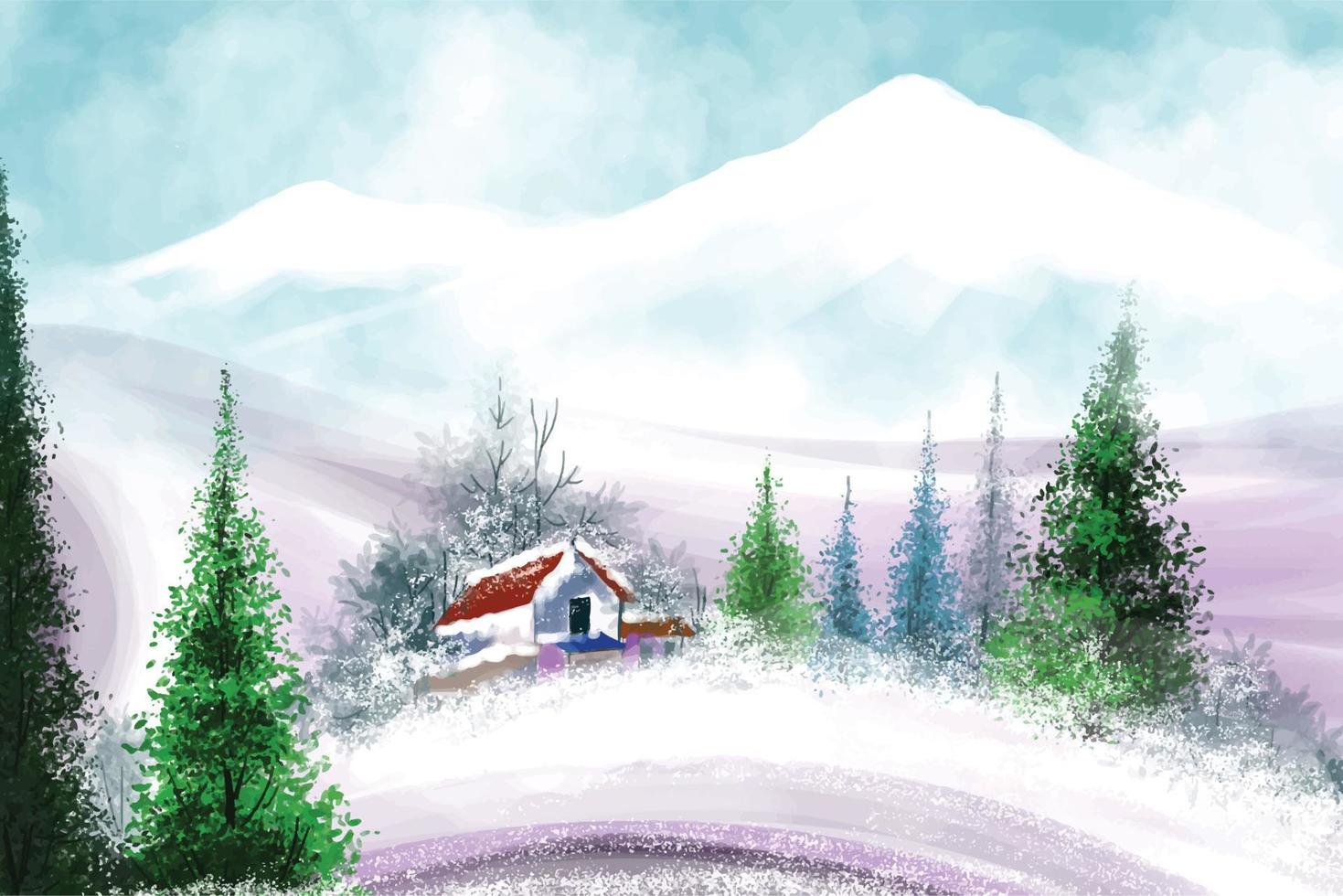 hand- geschilderd waterverf tekening voor Kerstmis en gelukkig nieuw jaar seizoen achtergrond vector