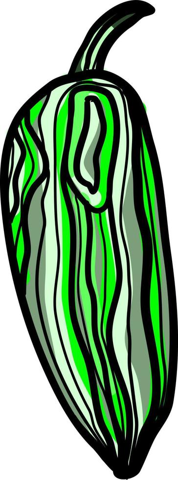 groen peper, illustratie, vector Aan wit achtergrond.