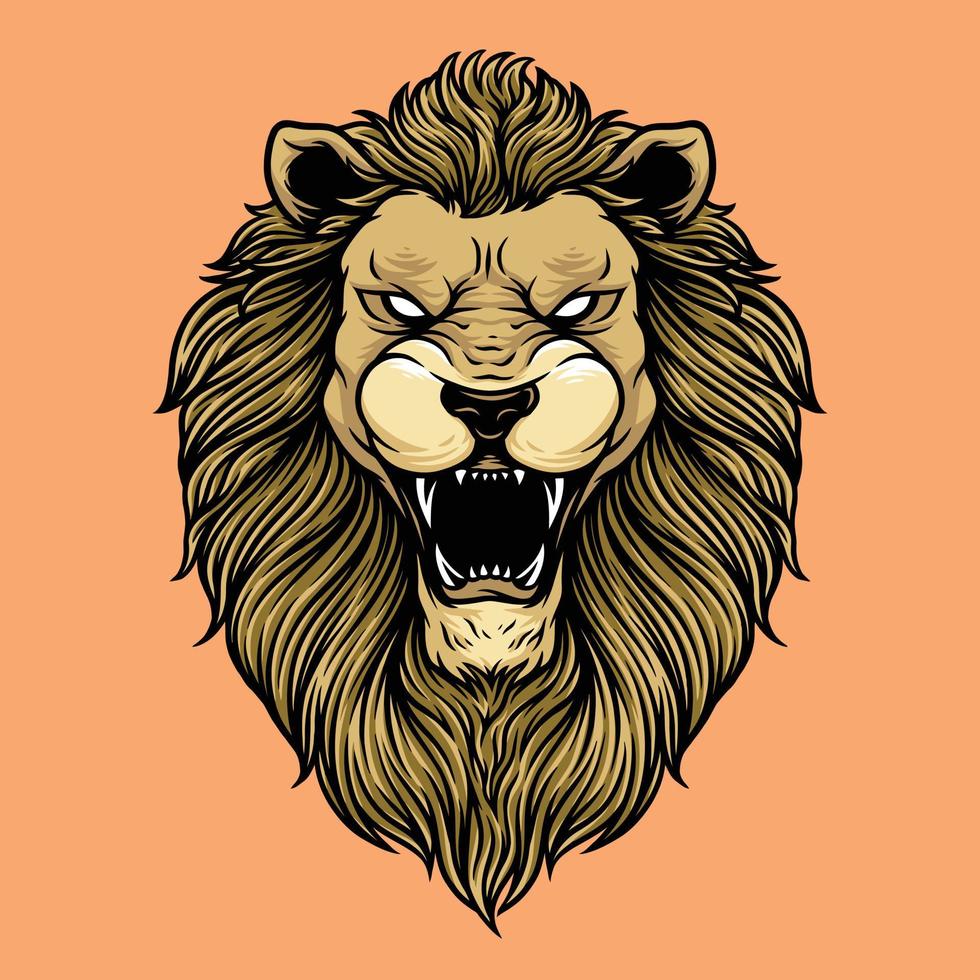 vector illustratie van een leeuwen hoofd