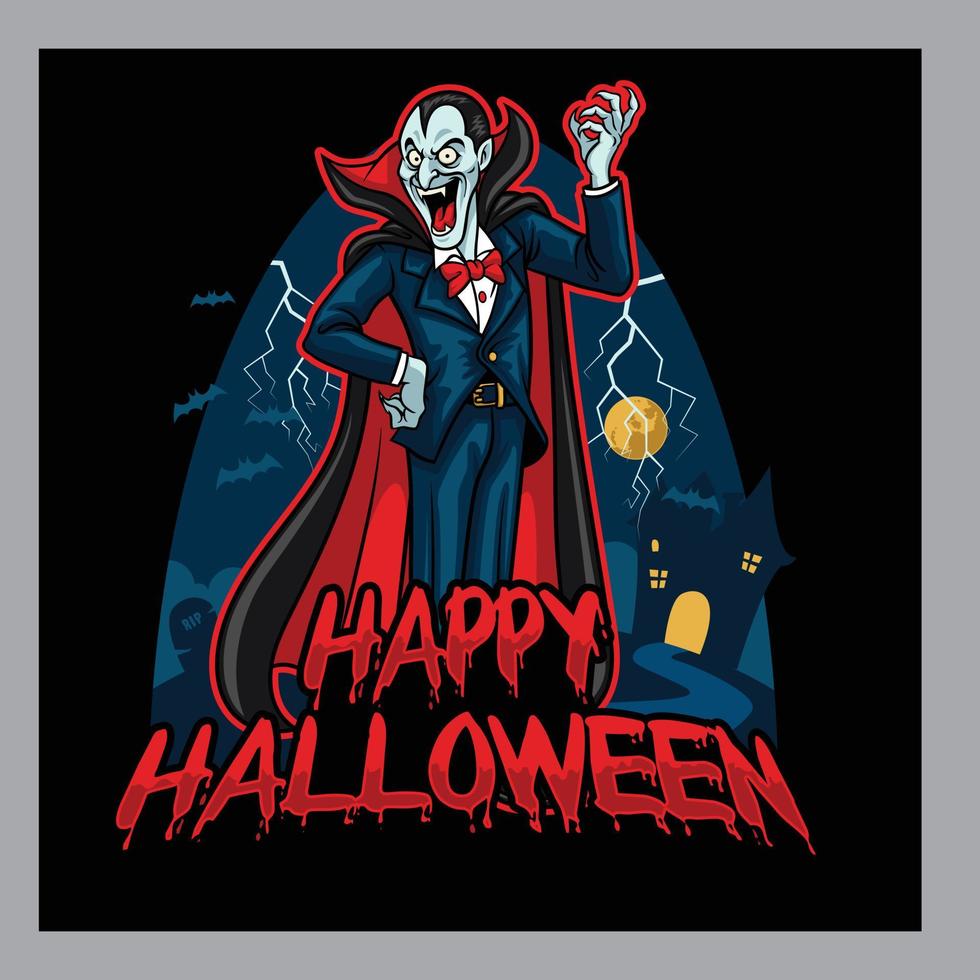 vector illustratie van dracula halloween