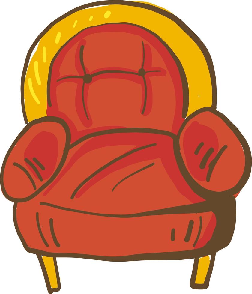 oranje fauteuil, illustratie, vector Aan wit achtergrond