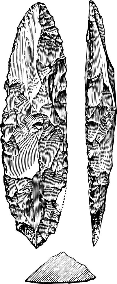 vuursteen steen gereedschap wijnoogst illustratie. vector