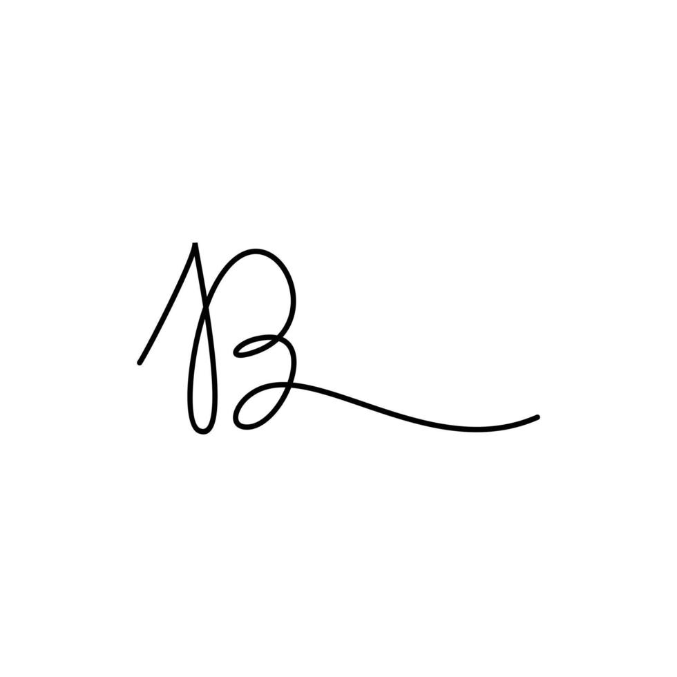 lijn kunst brief b logo ontwerp vector