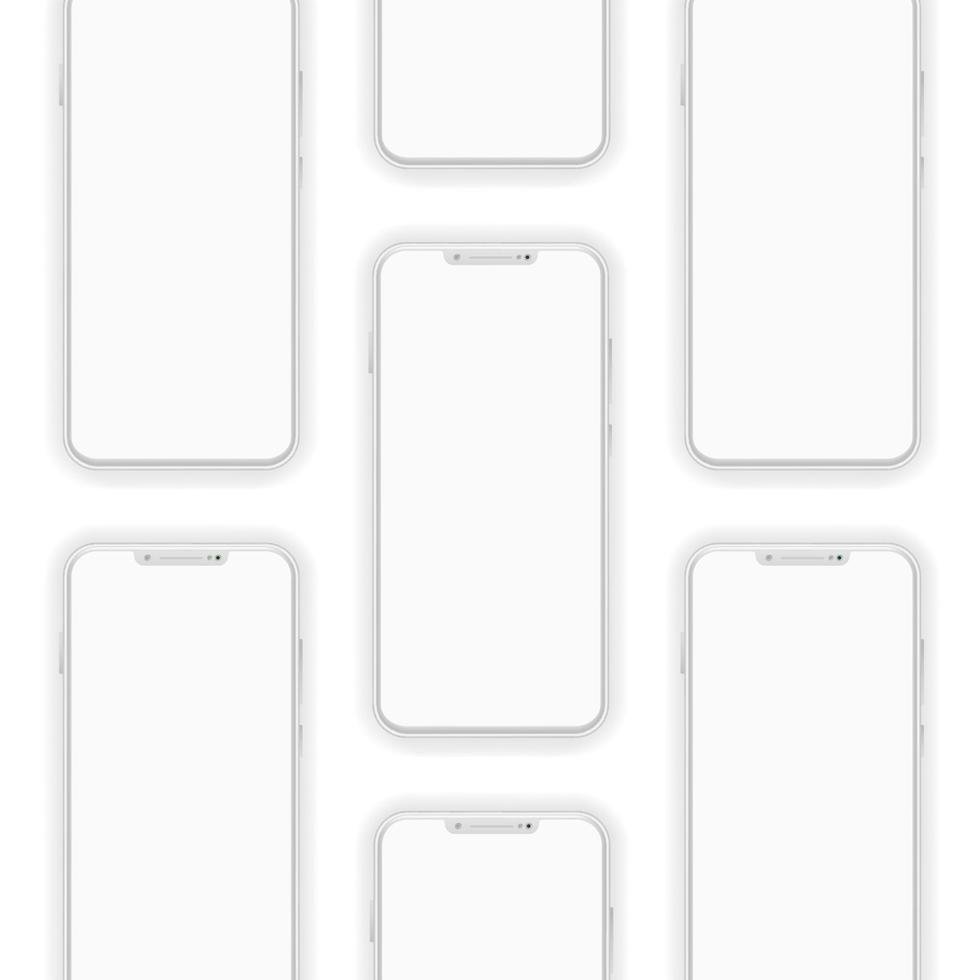 conceptuele mobiel telefoons voor gebruiker koppel, gebruiker ervaring presentatie. smartphone maquette. mobiel app koppel ontwerp concept. vector eps 10. wit smartphone minimalistisch ontwerp sjabloon.