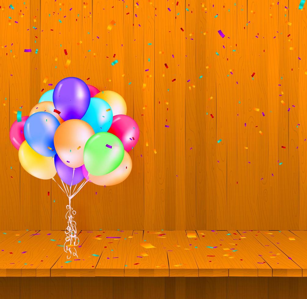 bundel van helder ballonnen en ruimte voor tekst tegen kleur achtergrond vector