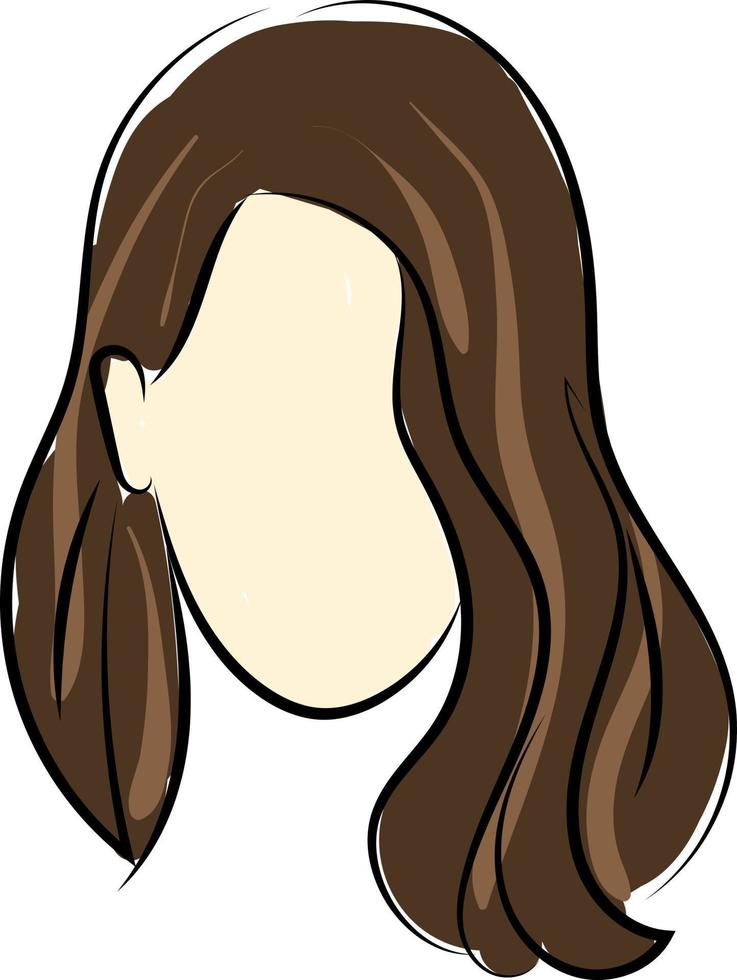 brunette meisje schetsen, illustratie, vector Aan wit achtergrond.