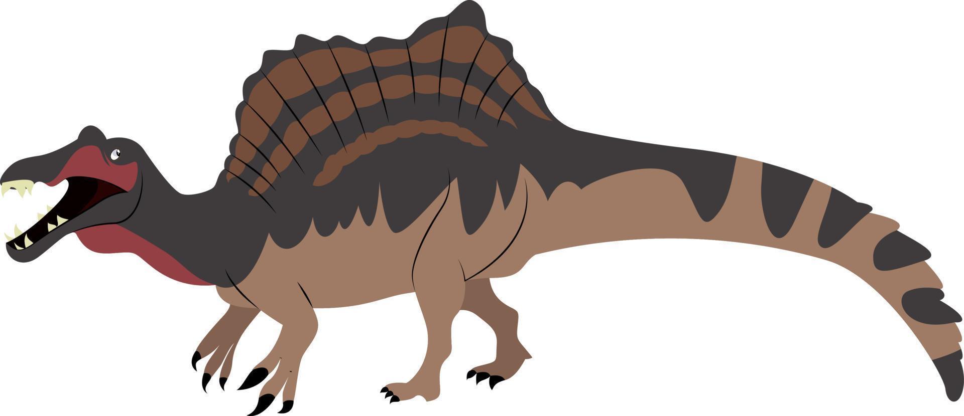 spinosaurus, illustratie, vector Aan wit achtergrond.