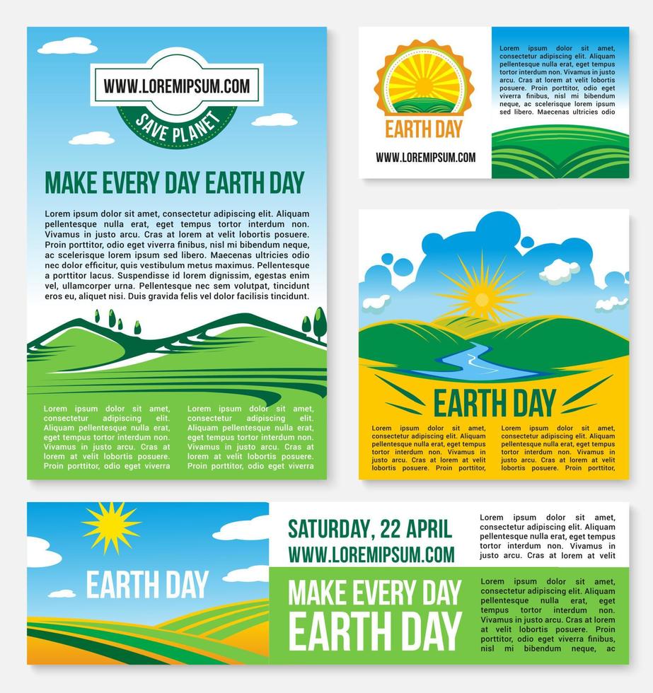 vector opslaan planeet natuur Sjablonen voor aarde dag