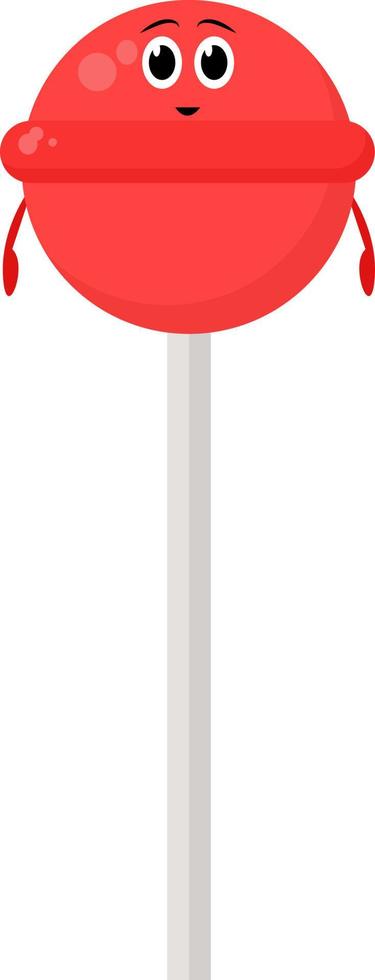 rood lolly, illustratie, vector Aan wit achtergrond.