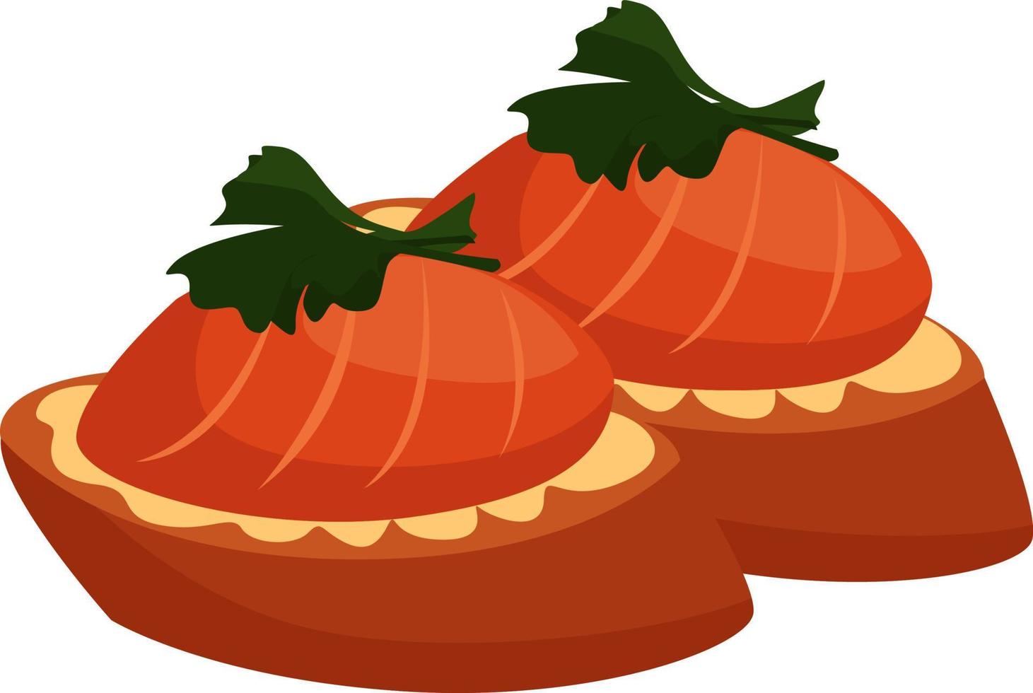 heerlijk bruschetta,illustratie,vector Aan wit achtergrond vector