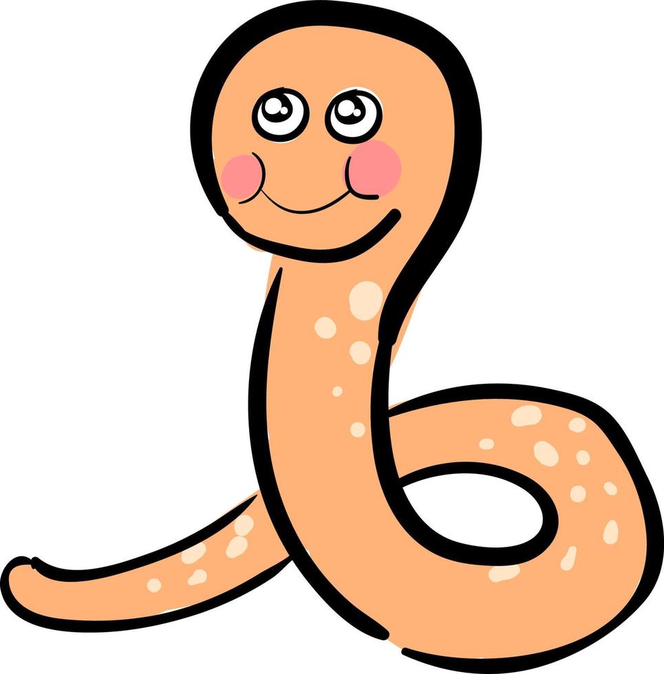 schattig mollig worm, illustratie, vector Aan wit achtergrond.