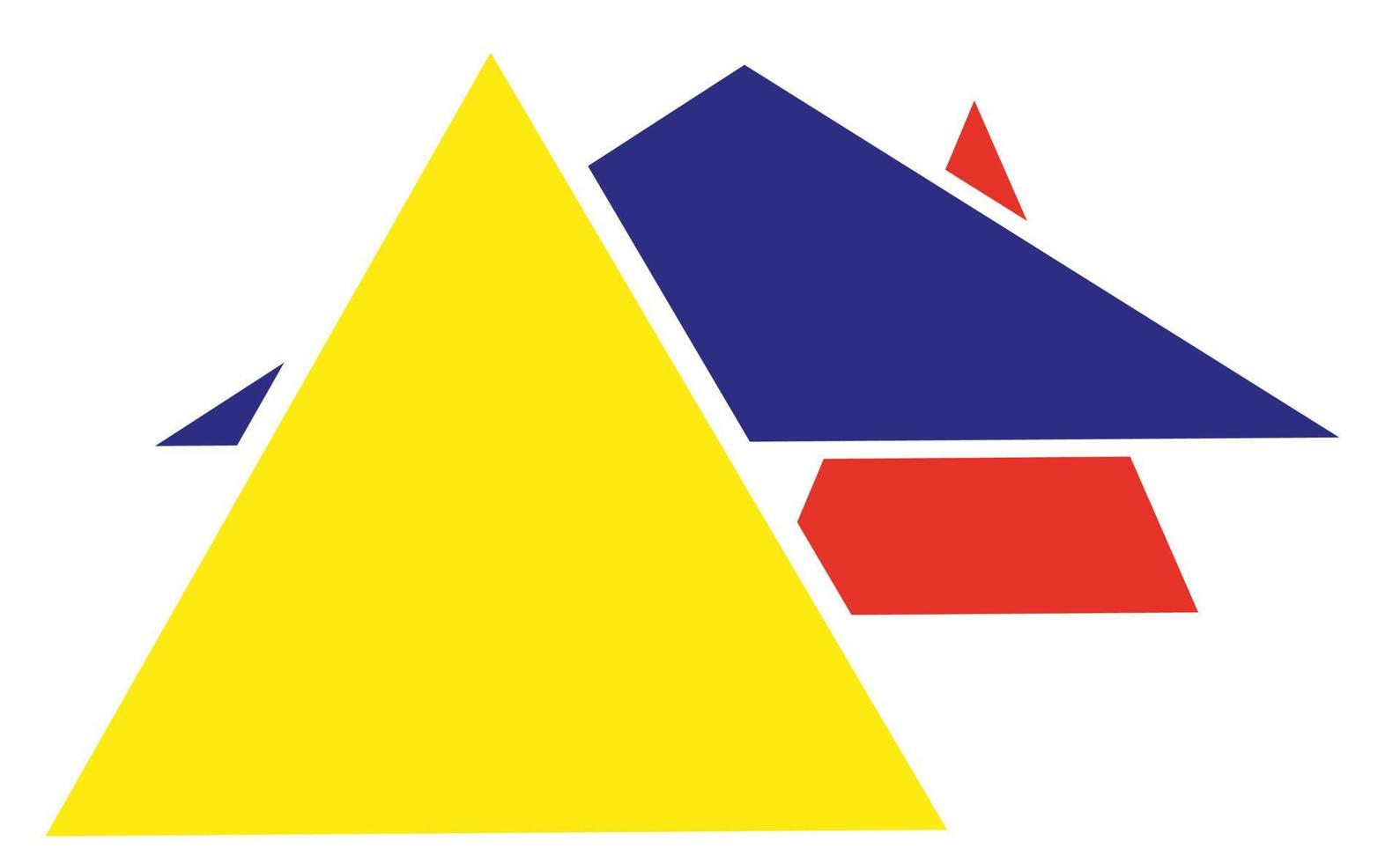 driehoeken logo, illustratie, vector Aan een wit achtergrond.