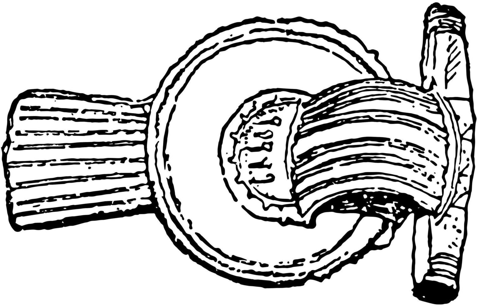 broche van 3e eeuw, wijnoogst gravure. vector