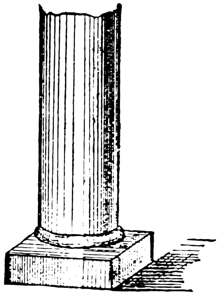 pijlers, monument, wijnoogst gravure. vector