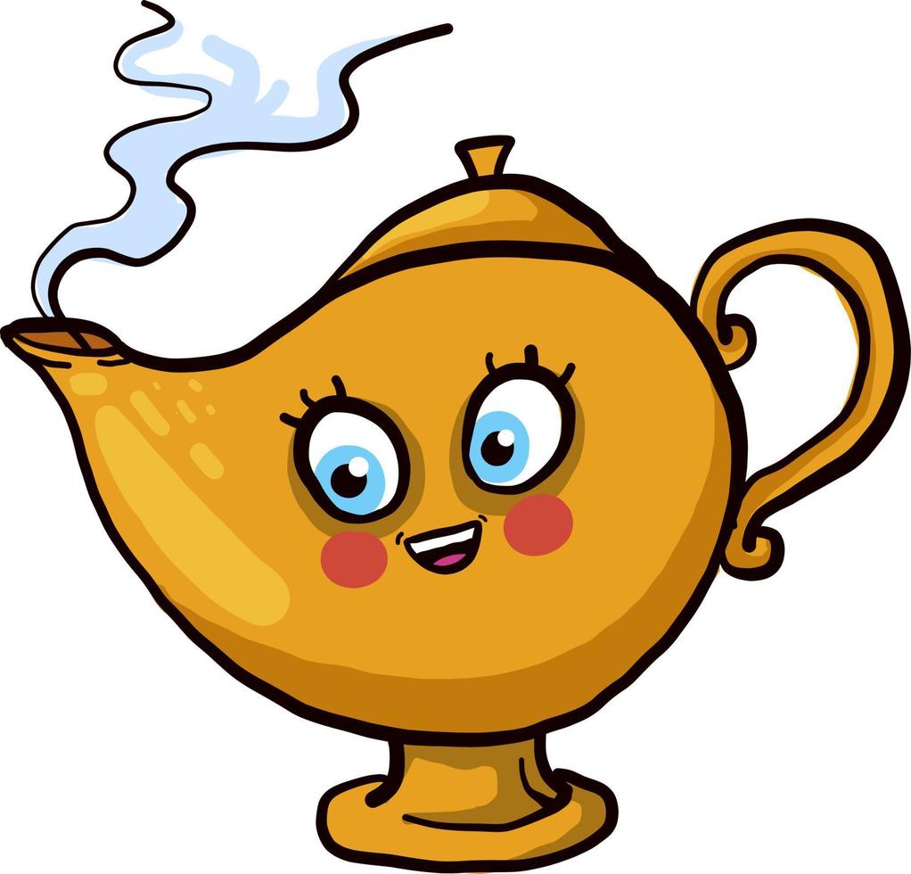 aladdin lamp, illustratie, vector Aan wit achtergrond