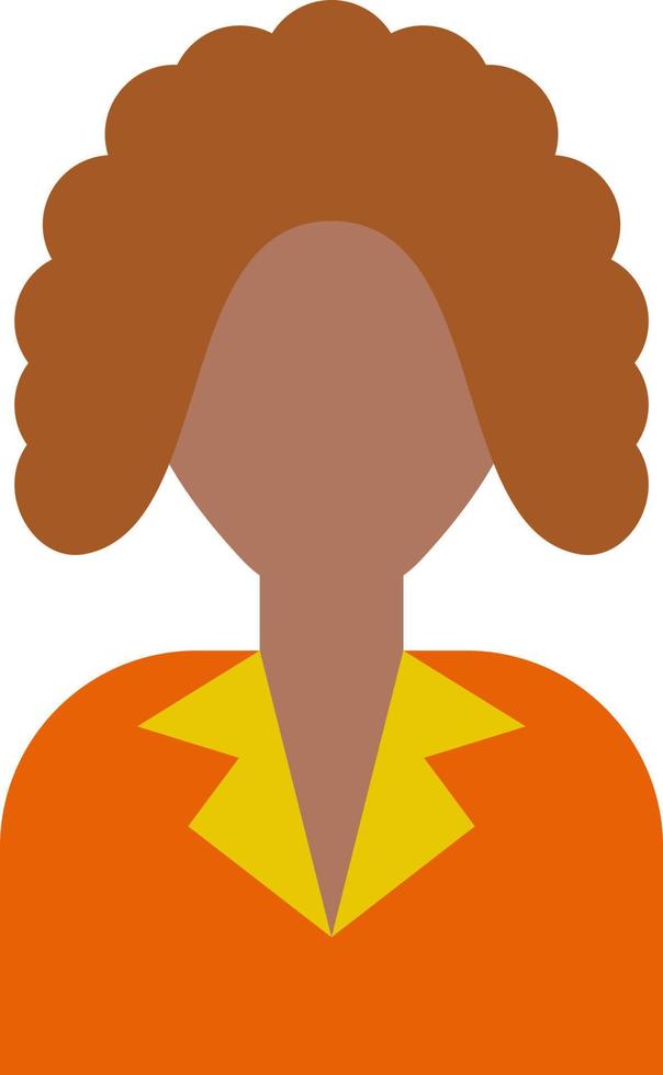 vrouw met gekruld en donker huid, illustratie, Aan een wit achtergrond. vector