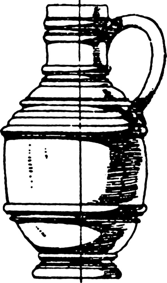 oud Duitse lip-uitloop werper, wijnoogst illustratie. vector