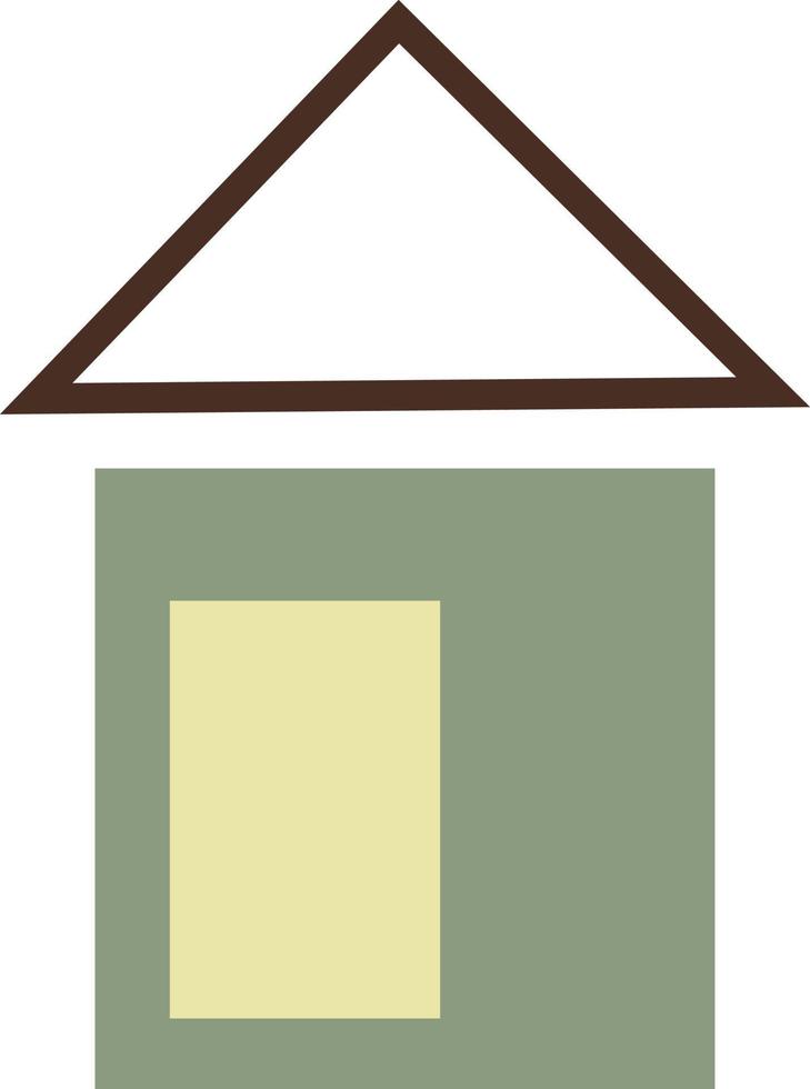 gemakkelijk groen huis, icoon illustratie, vector Aan wit achtergrond