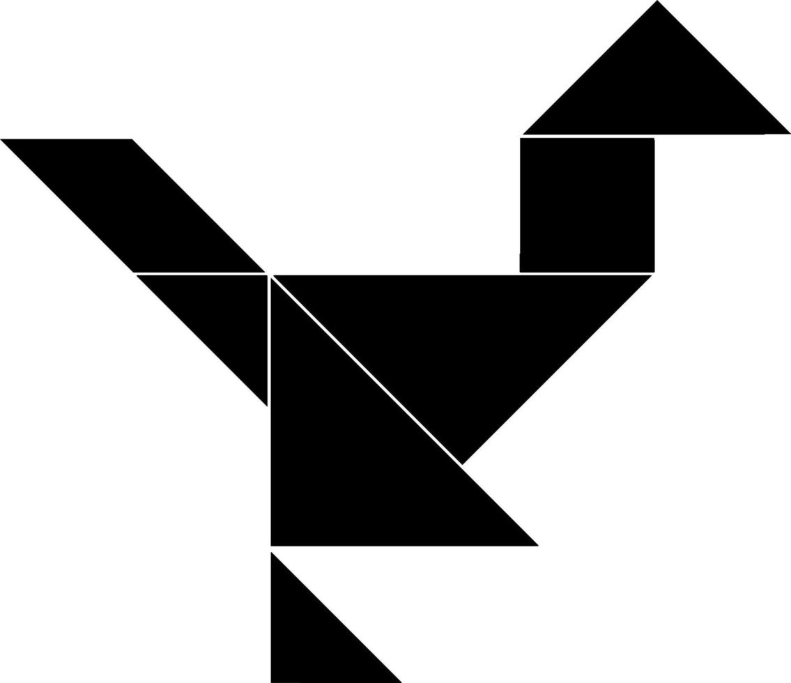 aalscholver tangram, wijnoogst illustratie. vector