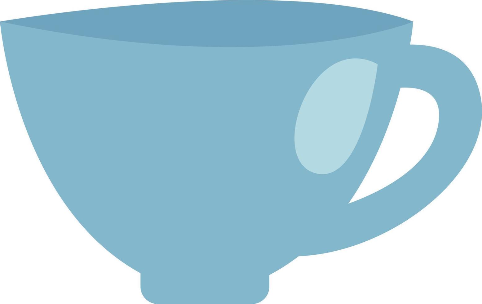 blauw koffie beker, illustratie, vector, Aan een wit achtergrond. vector