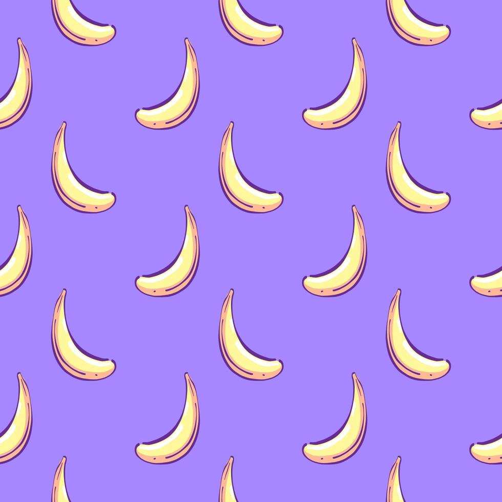 klein banaan , naadloos patroon Aan een Purper achtergrond. vector