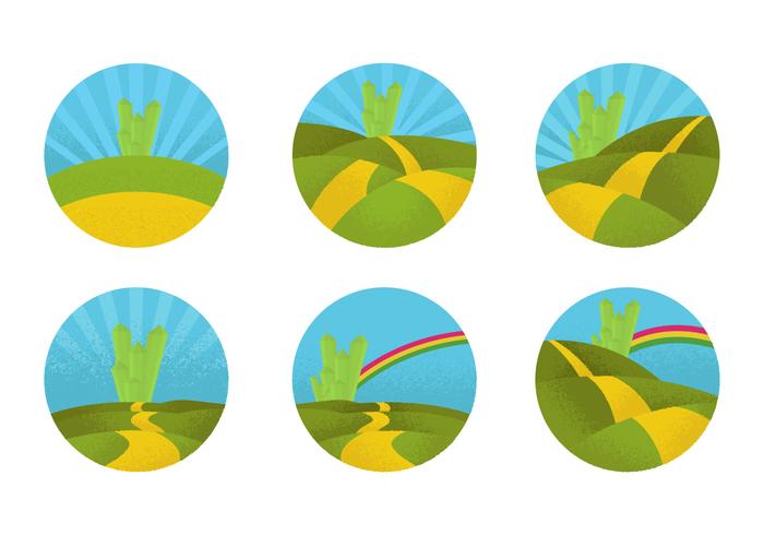 Cirkelvormige Gele Bakstenenweg vector